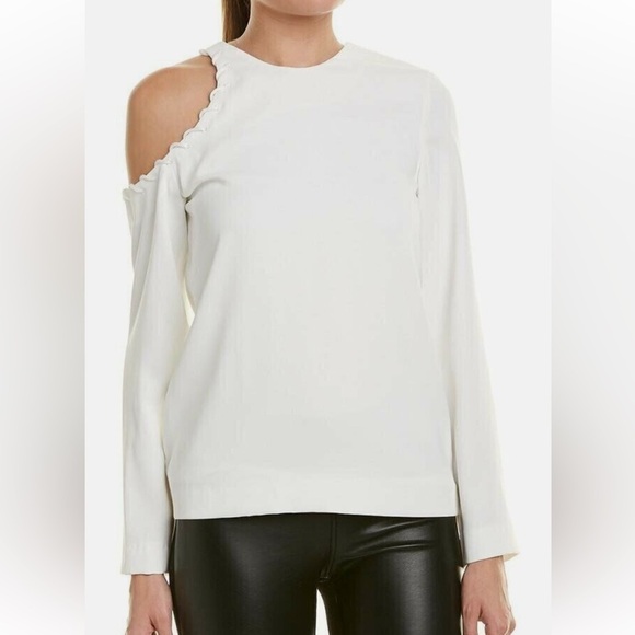 IRO Tops - IRO Size 36 Blouse Ivory One Shoulder Revolve Cutout Top EUC